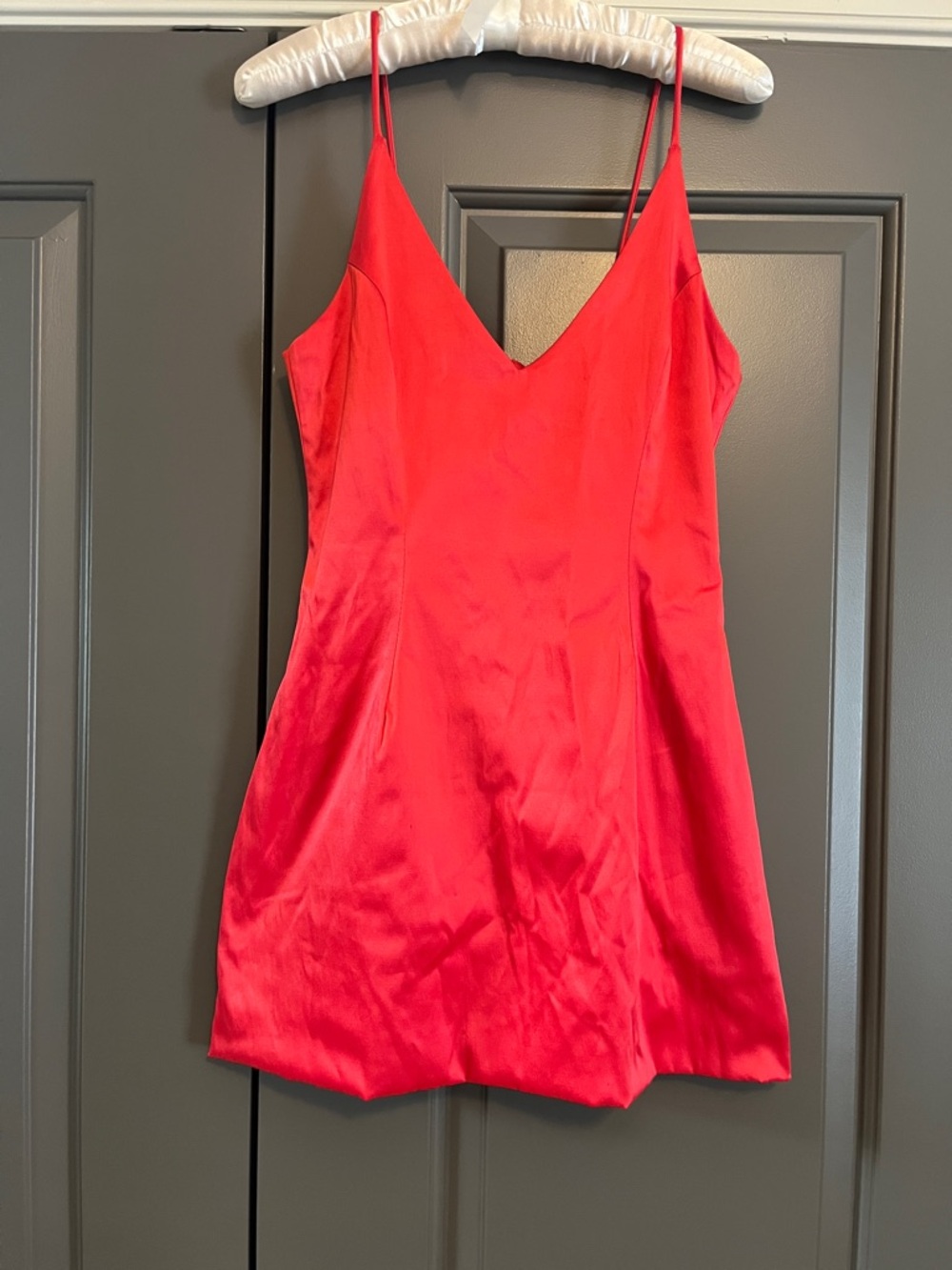 LUX LA Red Satin mini Dress with Spaghetti Straps